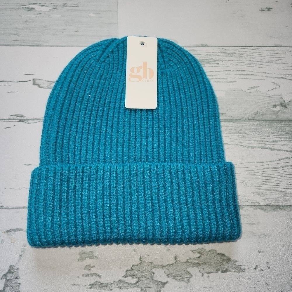 Gianni Bini NWT Girls Teal Cable Knit Hat One Size - Picture 3 of 6